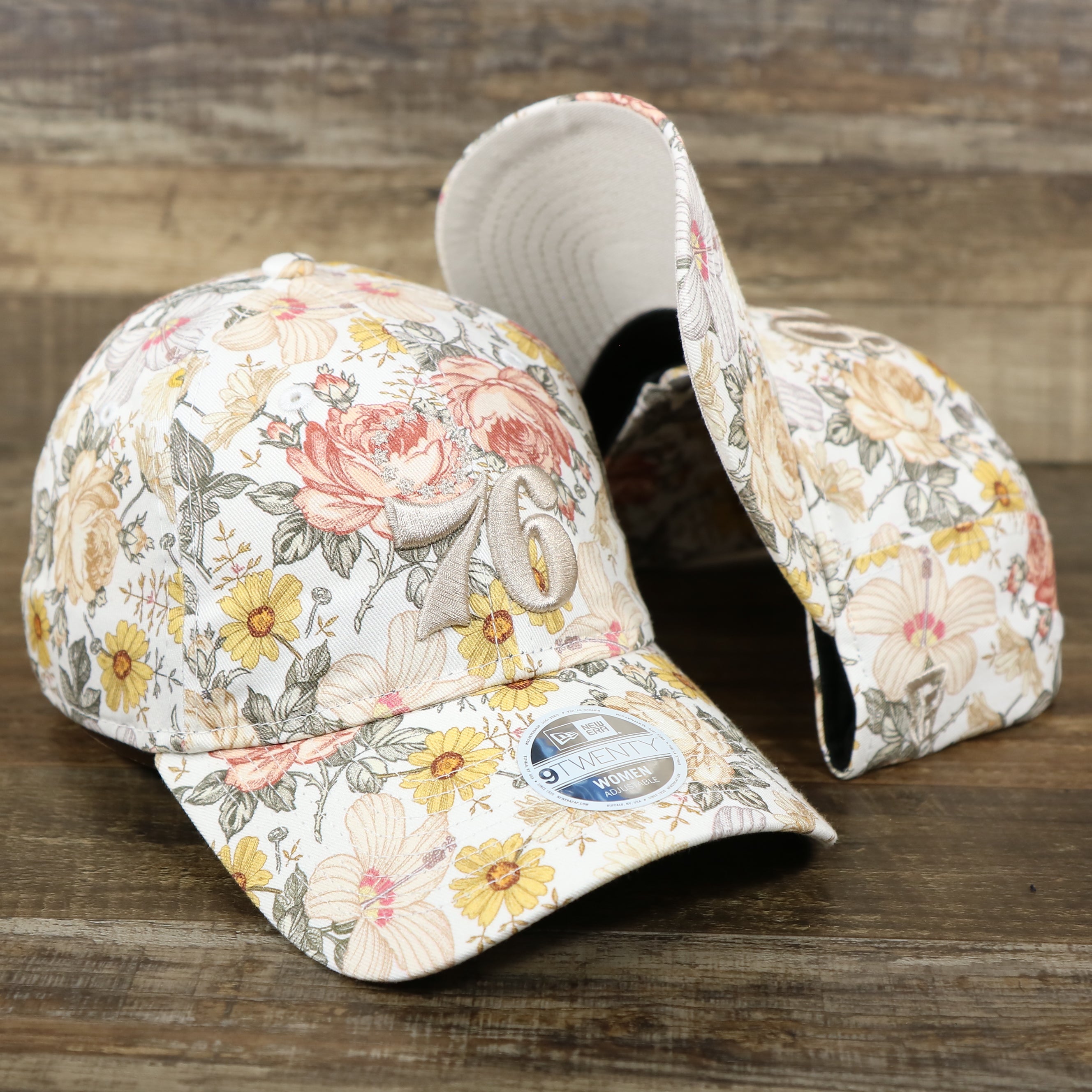 Philadelphia 76ers Women's All Over Sunflower Rose Floral Fall Flower Bloom Print Ladies' Ball Cap