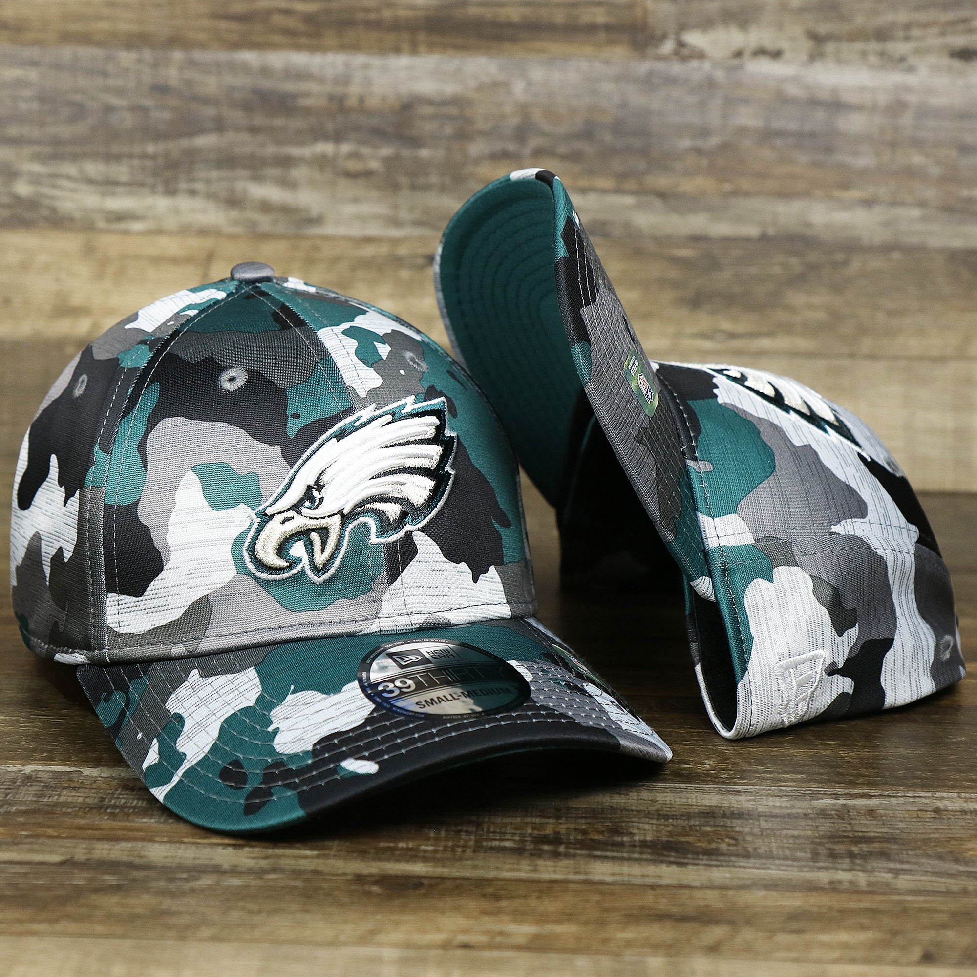 Philadelphia Eagles Summer Training 2022 Camo 39Thirty FlexFit Cap | Midnight Green Camo 39Thirty Cap