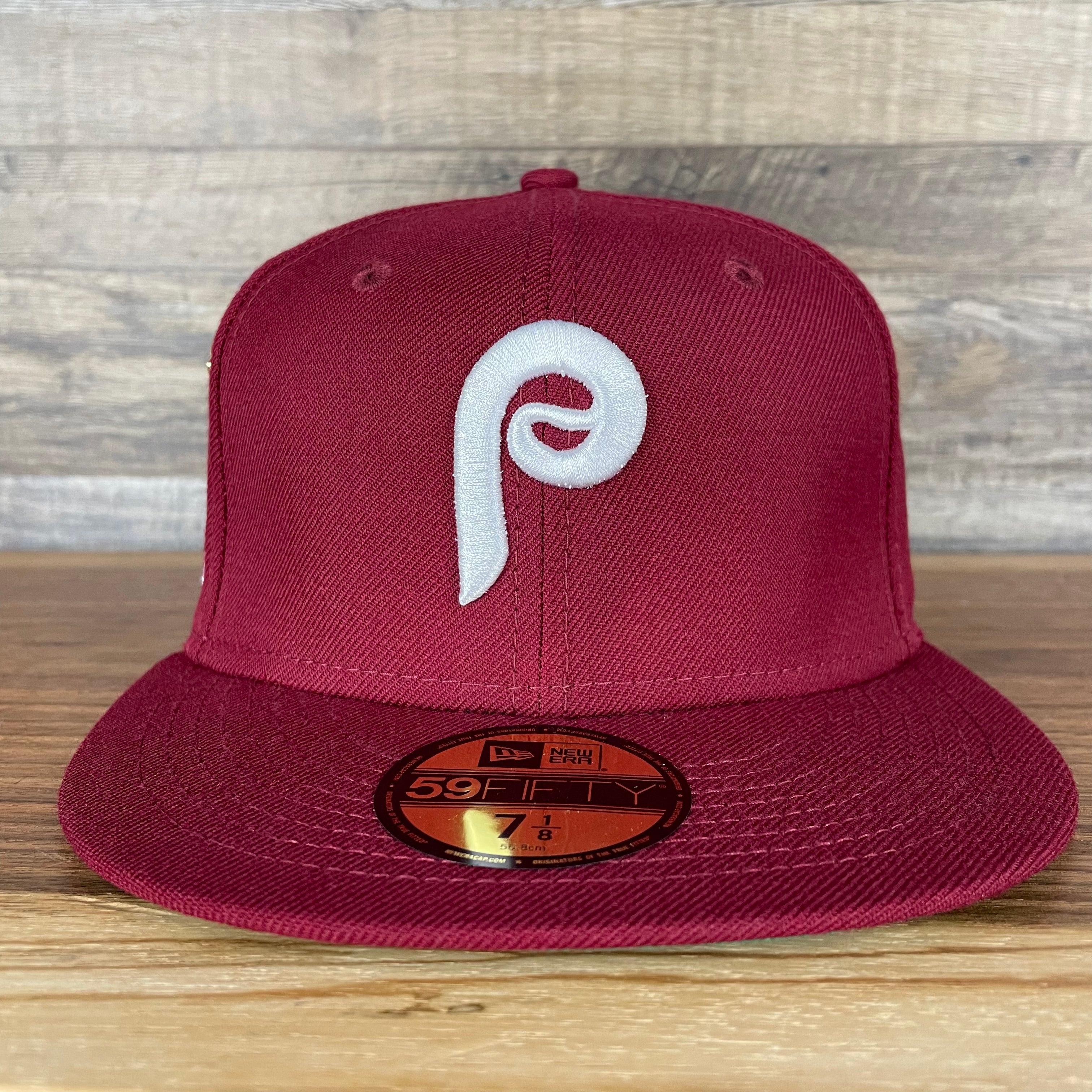 Philadelphia Phillies Cooperstown 5950 Day Side Patch Green Bottom 59Fifty Fitted Cap | Maroon