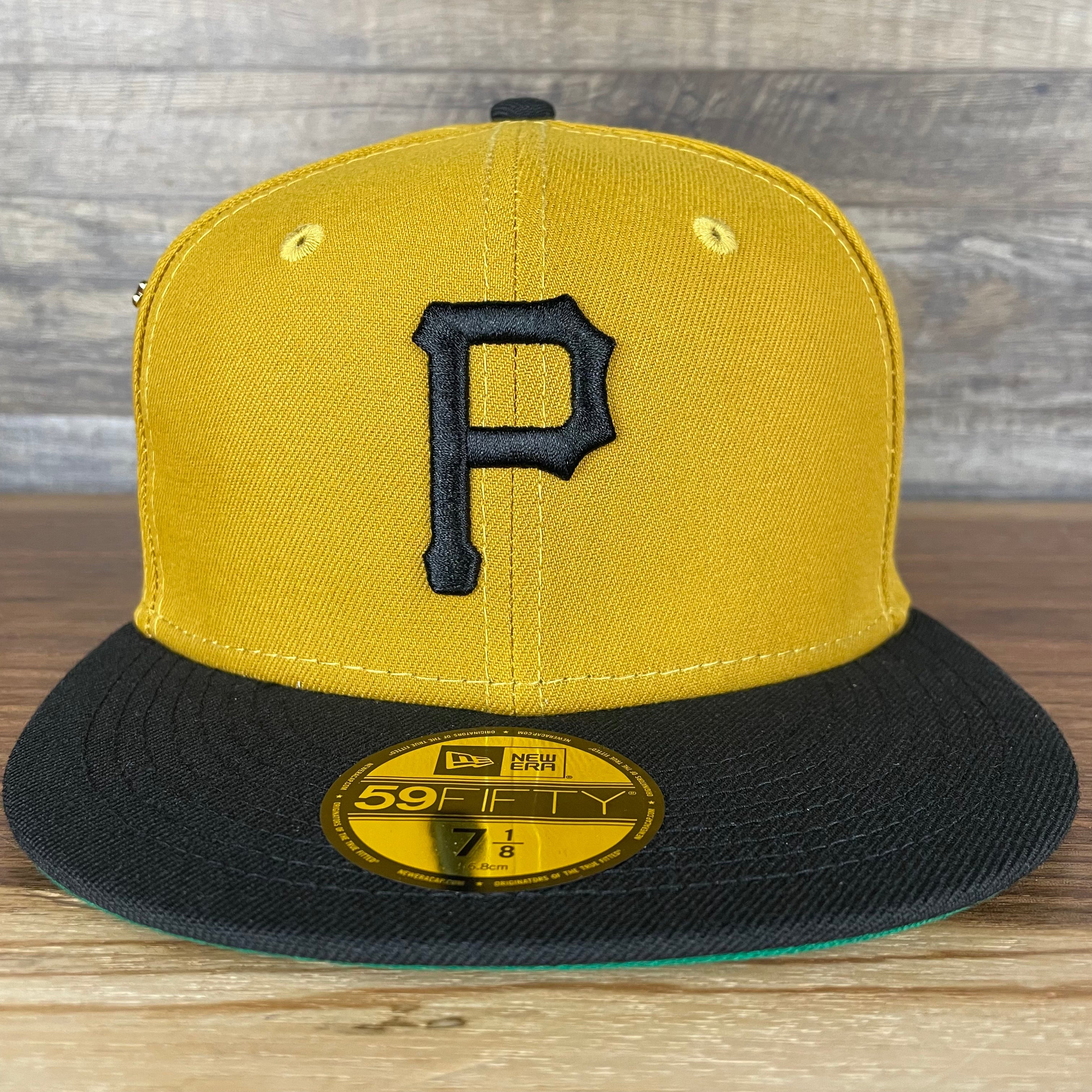 Pittsburgh Pirates Cooperstown 5950 Day Side Patch Green Bottom 59Fifty Fitted Cap | Old Gold