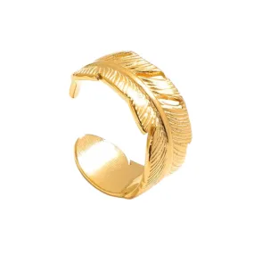 Plume Stainless Steel Adjustable Ring