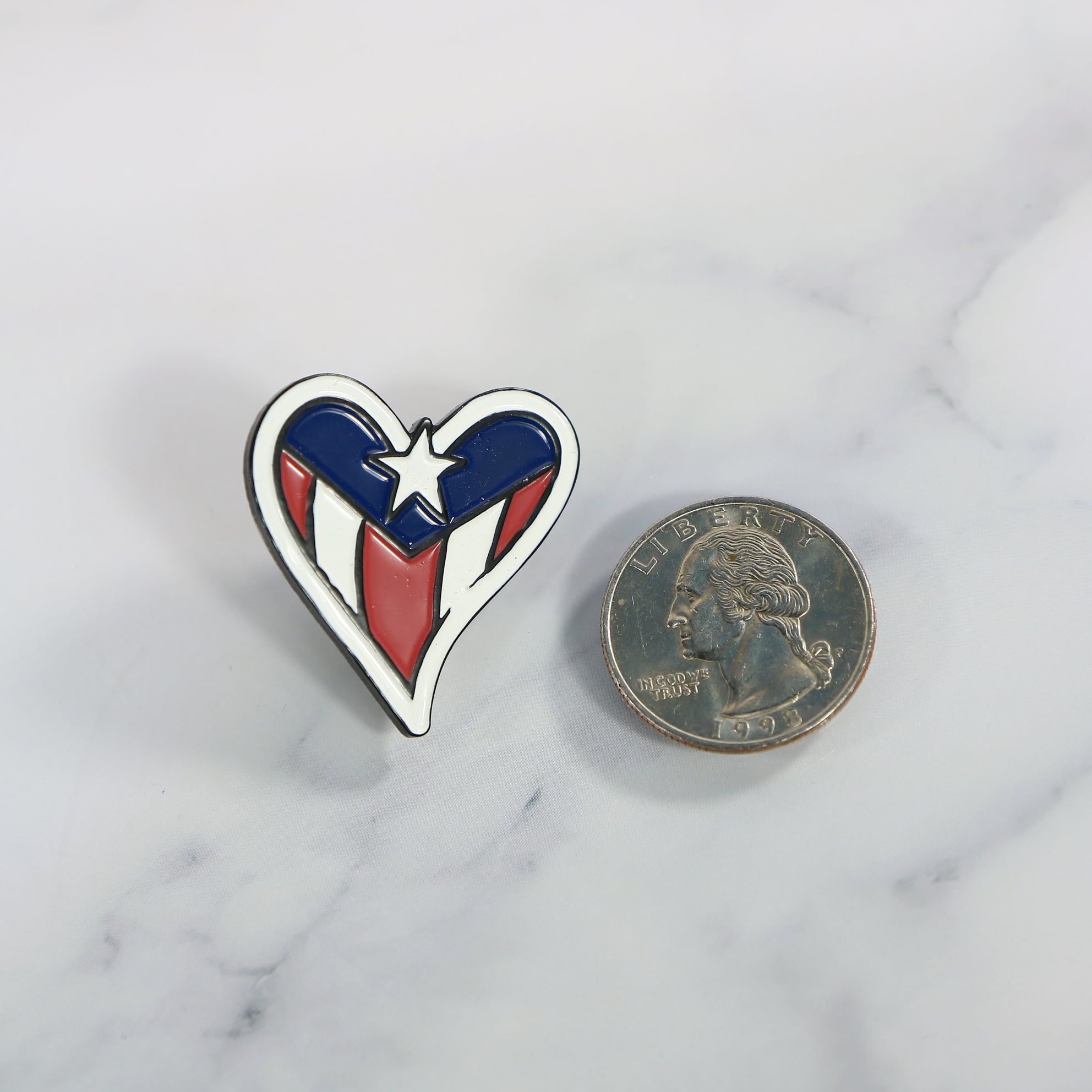 Puerto Rico Heart Flag Fitted Cap Pin | Enamel Pin For Hat