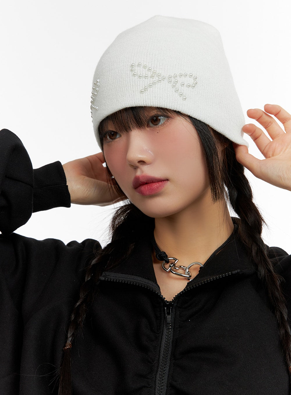 Ribbon Beaded Beanie IF421