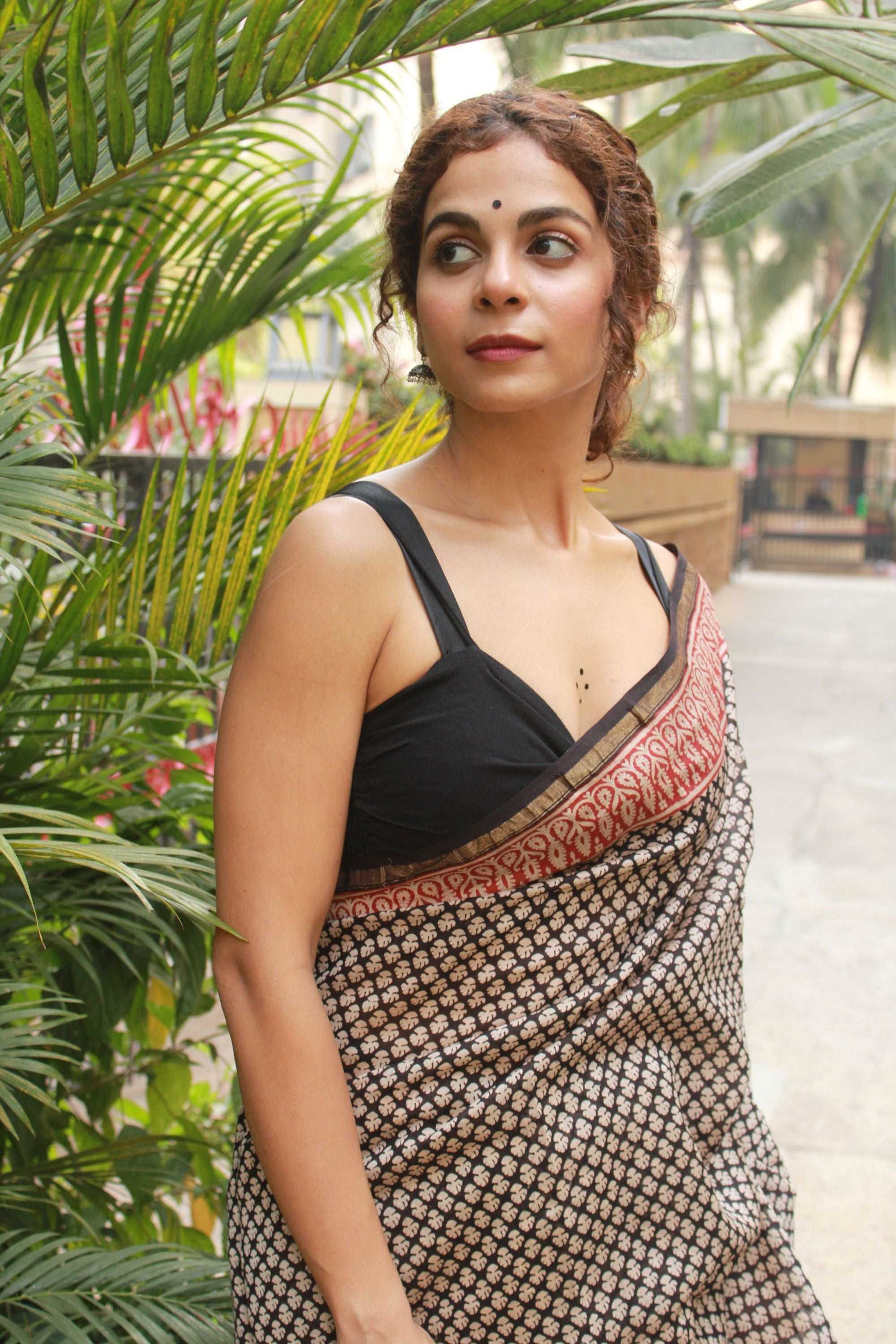 Roheda Buta black Syahi Begar Chanderi Saree