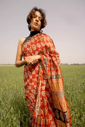 Roheda Mughal Syahi Begar Chanderi Saree