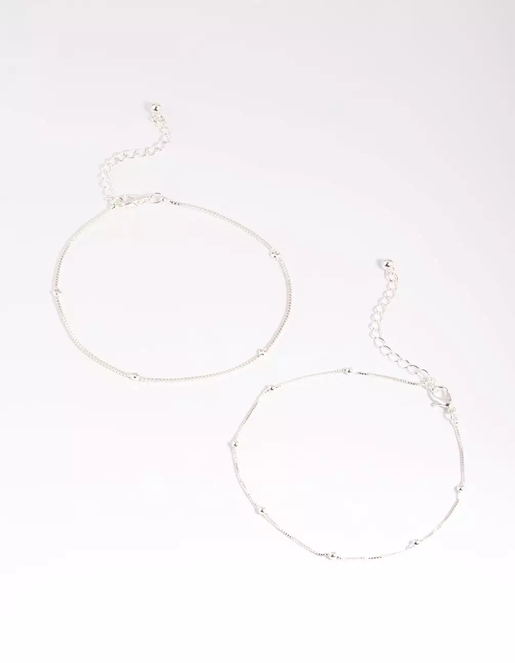 Silver Plated Cubic Zirconia Ball Anklet