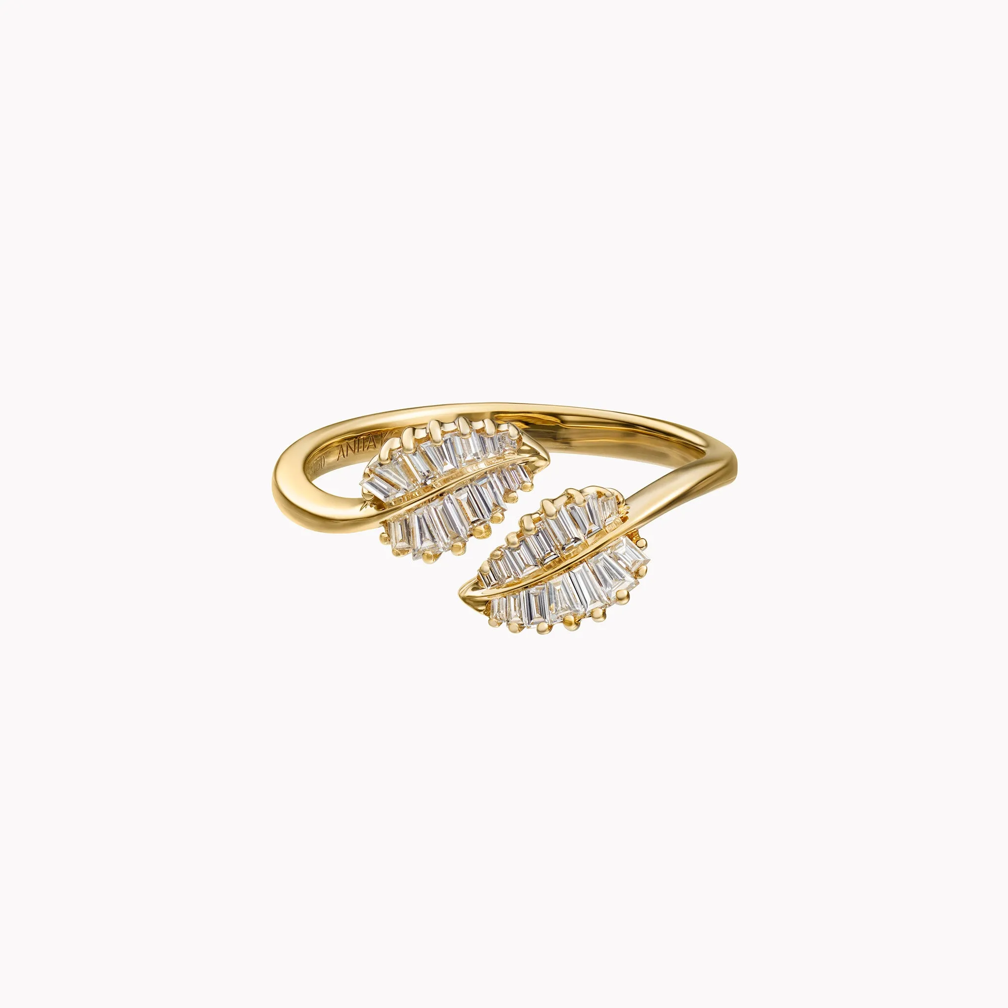 Small Palm Leaf Diamond Ring