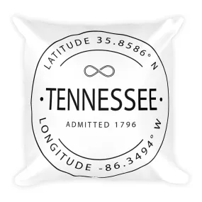 Tennessee - Throw Pillow - Latitude & Longitude