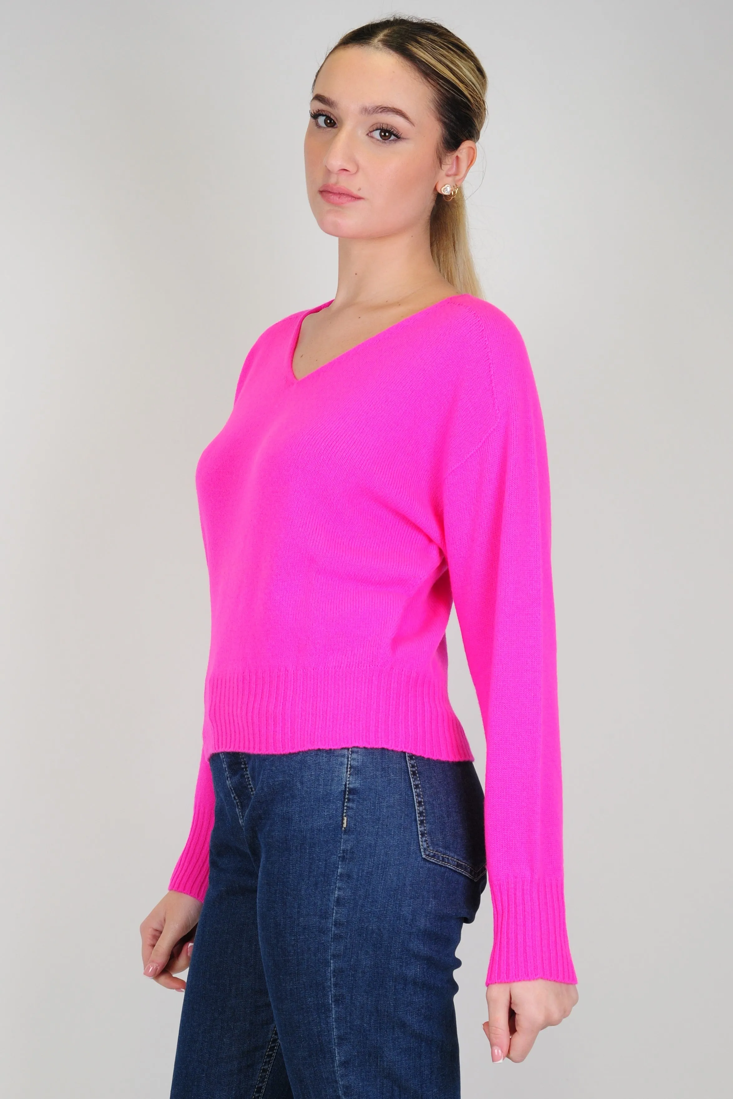 Tensione in - Maglia con scollo a V in misto cashmere