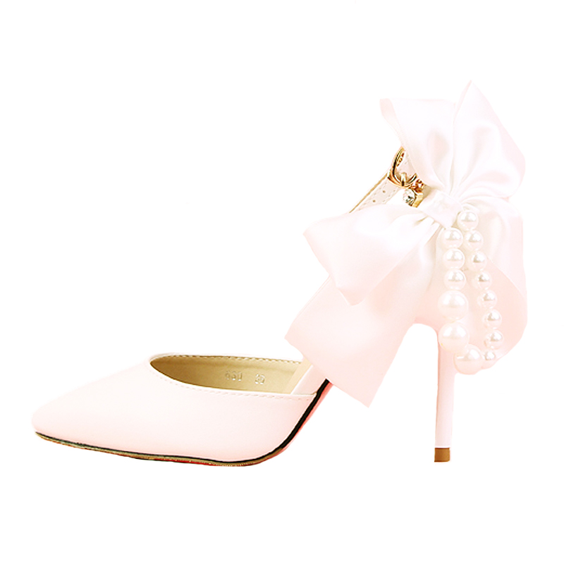 The Eloise White Pearl Heels