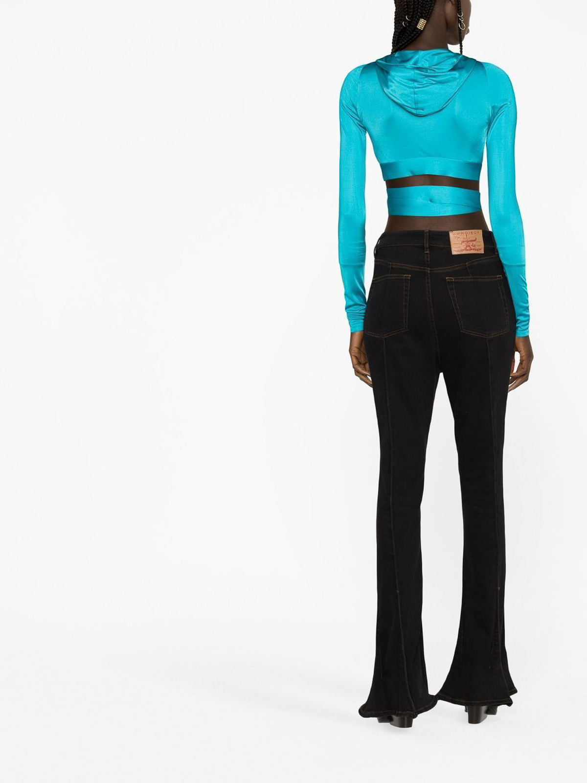 VERSACE  |V-Neck Plain Cropped Tops Tanks & Camisoles