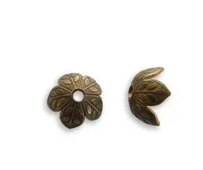 Vintaj Natural Brass- Foliage Bead Cap